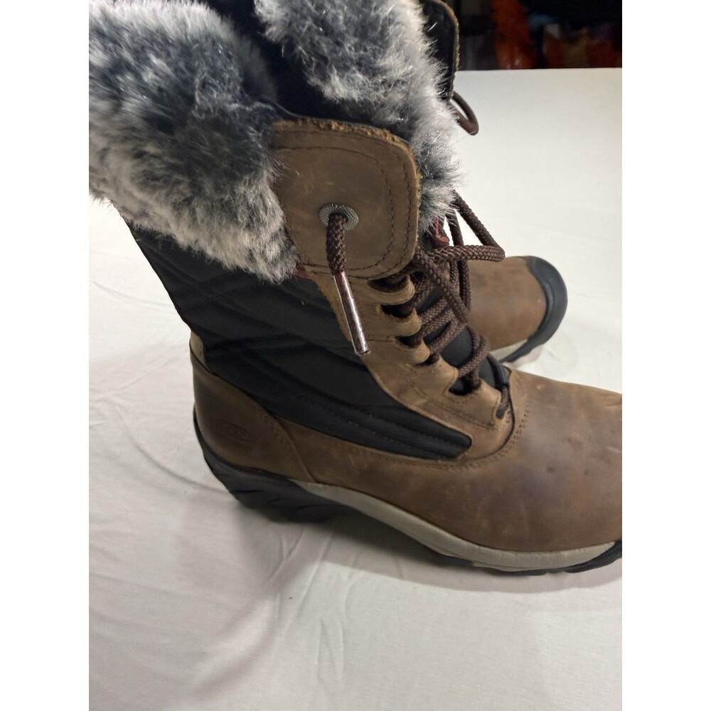 Keen Women’s Winter Boots – Size 8 – Brown Leather & Faux Fur – Excellent